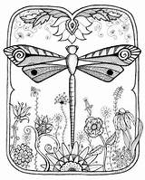Dragonfly Coloring Pages Printable Adult Adults Doodle Para Color Zentangle Print Doodles Pintar Dibujos Patterns Dragonflies Libellule Tattoo Designs Colorear sketch template
