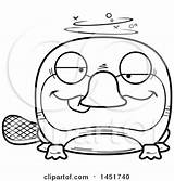 Mascot Lineart Drunk Platypus Character Illustration Cartoon Royalty Cory Thoman Graphic Clipart Vector sketch template