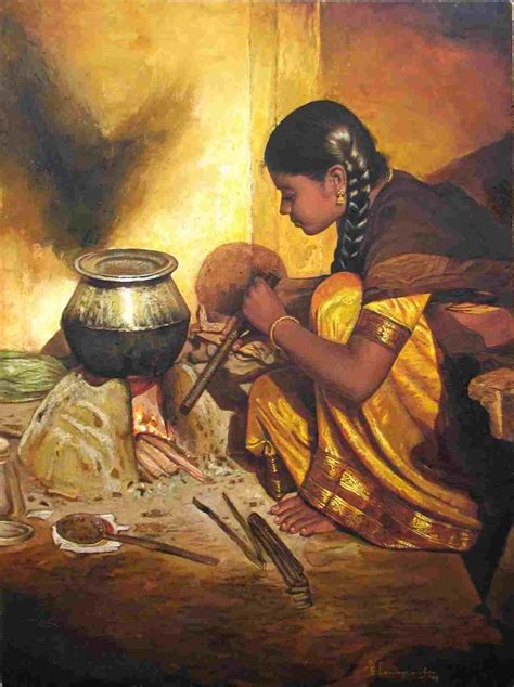 Indian Village Lifestyle Hyper Realistic Acrylic Paintings By Tamil