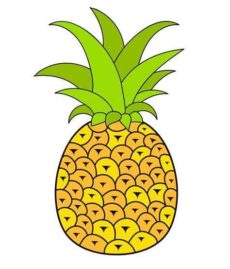 summer fruits  healthy lifestyle pineapple fruit vector illustration cartoon flat icon