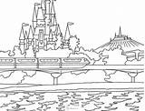Castle Coloring Pages Disneyland Disney Kingdom Magic Kids Mountain Cinderella Print Book Busy sketch template