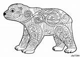 Bear Coloring Bears Pages Simple Zentangle Adult Young Adults Polar Patterns Baby Style Ours Coloriage Vector Cub Nice Little Arctic sketch template