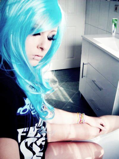 blue emo scene hair style bibi barbaric site model girl