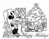 Coloring Disney Mouse Minnie Christmas Pages Mickey Xmas Printable Knitting Tree Drawing Colouring Sheets Color Print Kids Getcolorings Adult Colouringdisney sketch template