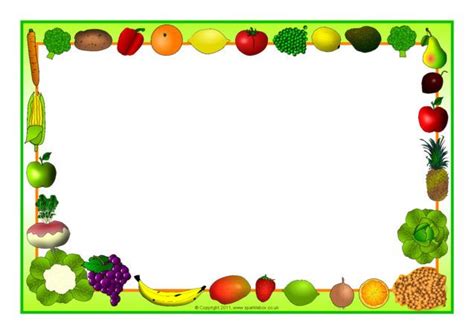 fruit  vegetable themed  page borders sb sparklebox page