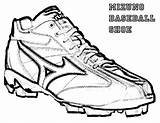 Baseball Coloring Shoes Mizuno Cleats Template Pages sketch template