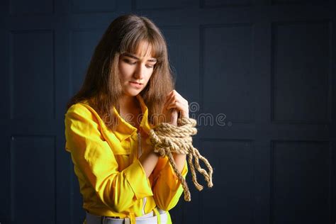 girl with hands tied in bondage stock image image of cosmetics addiction 37365427