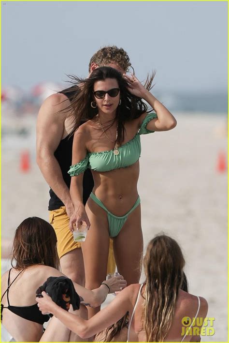 Emily Ratajkowski Hits The Beach With Husband Sebastian