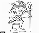 Vicky Viking Coloring Spear Pages Oncoloring sketch template