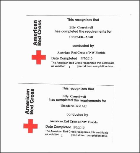 printable cpr certificate template  printable templates