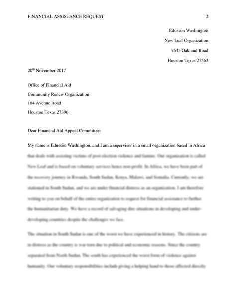 solution letter requesting financial assistanceedited  studypool