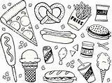 Food Junk Doodles Doodle Fast Drawing Easy Pages Drawings Istockphoto sketch template