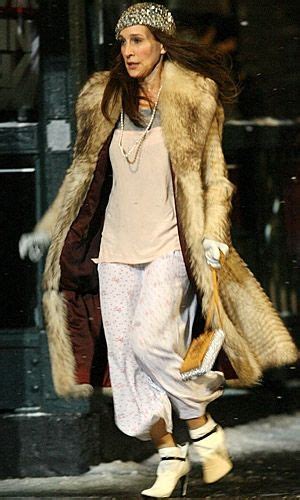 pjs pearls fur coat and glitter beret carrie s nye dash outfit nuts but i loved it s a t c