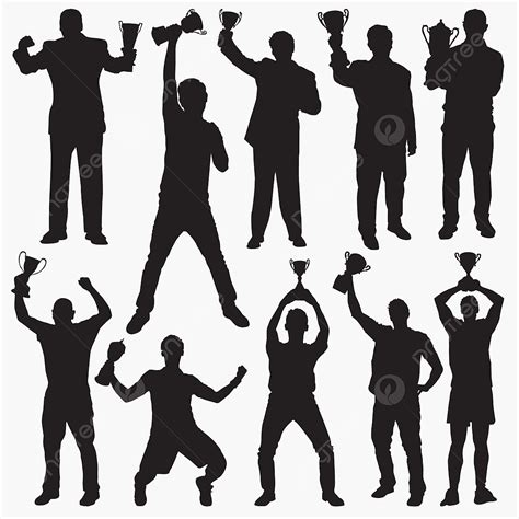 trophy silhouette vector png silhouettes holding trophy achievement