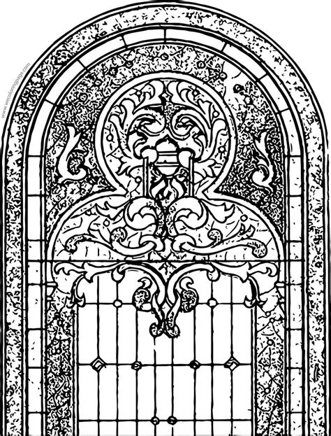 stained glass church window art coloring page wecoloringpagecom