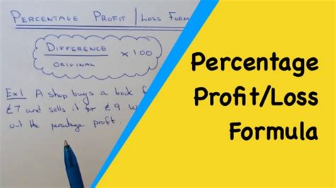 percentage profit  percentage loss     percenatge profit  loss formula youtube