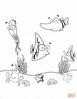 Coloring Underwater Life Pages Drawing Fish Categories sketch template