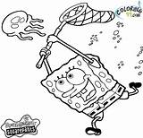Spongebob Coloring Pages Jellyfish Squarepants sketch template