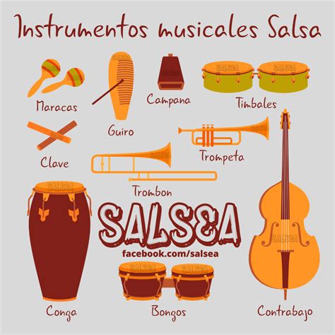 los instrumentos en la salsa