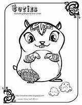 Cuties Hampster Doodle Colouring Hamsters sketch template