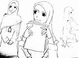 Muslim Girl Drawing Girls Coloring Pages Template Luvvyllashine Getdrawings Muslims Sketch Anime sketch template