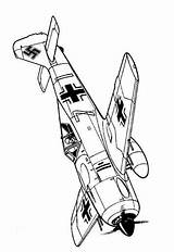 Ww2 Airplane Coloring Pages Kids War Wwii Aircraft Fun Focke 1942 Plane Drawing Outlines 190a Wulff Fw Aircrafts Crafts Kleurplaat sketch template