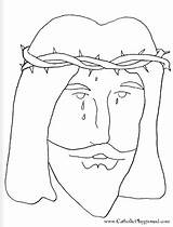Face Veronica Veil Activity Jesus Template Coloring Christ Choose Board Saint sketch template