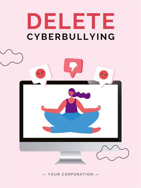 awareness  protection  cyberbullying  poster template