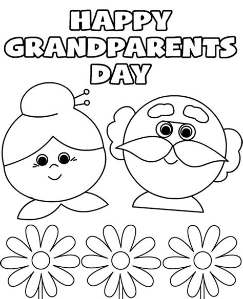 coloring pages grandparents day card coloring page flowers