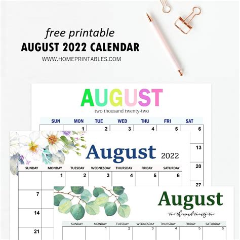august  printable calendar  printable calendar