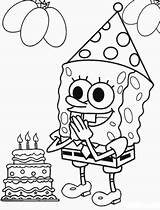 Coloring Spongebob Birthday Squarepants Pages Cake Printable Celebrates Huge Characters His sketch template