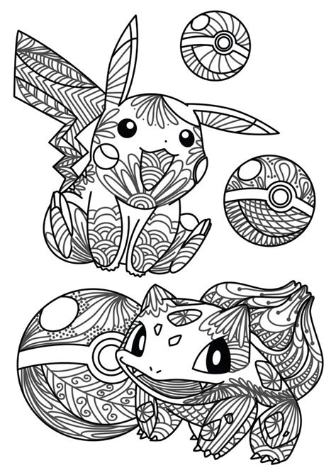 pokemon coloring pages  kids  adults collection