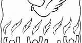 Fire Pentecost Coloring Tongues Holy Spirit Pages Dove sketch template
