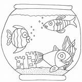 Coloring Fish Pages Aquarium Tank Animals sketch template