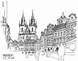 Prague Sketch 2001 Pen Flickr Drawing City sketch template