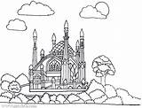 Mosque Mewarnai Batam Yayasan Muslim sketch template