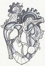 Mechanical Heart Drawing Getdrawings sketch template
