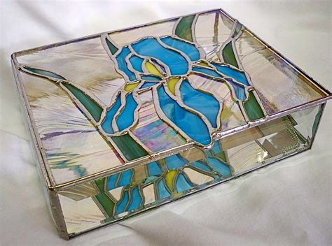 Stained Glass Jewelry Box Iris