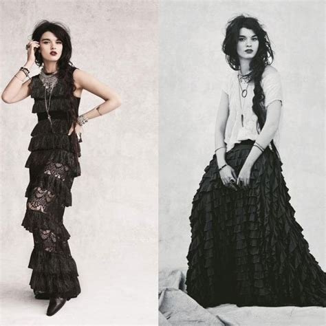 crystal renn makes tiered ruffles and nest y hair look great
