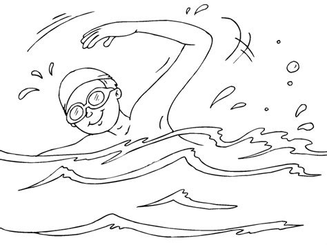swimming coloring page coloring pages