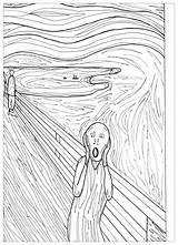 Colorare Munch Cri Opera Edvard Disegno Grito Coloriage Kunstwerk Adulti Pauline Justcolor Erwachsene Malbuch Adultos Célèbre Oeuvre Masterpieces Shivers Give sketch template