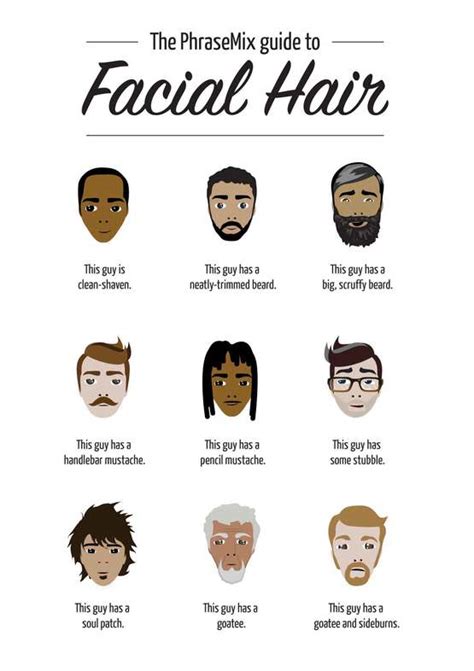 how to describe someone s facial hair in english