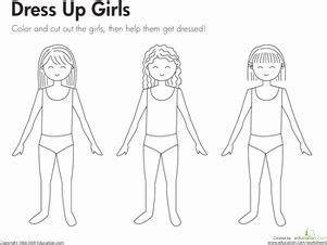 dress  worksheets  preschoolers   paper dolls printable