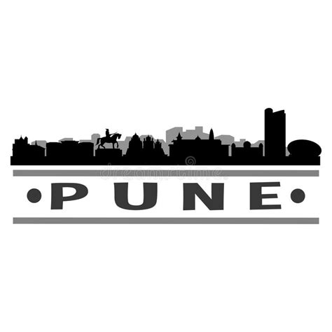 pune city icon vector art design skyline stock vector illustration