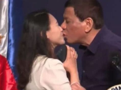 rodrigo duterte slammed for kissing woman on lips at