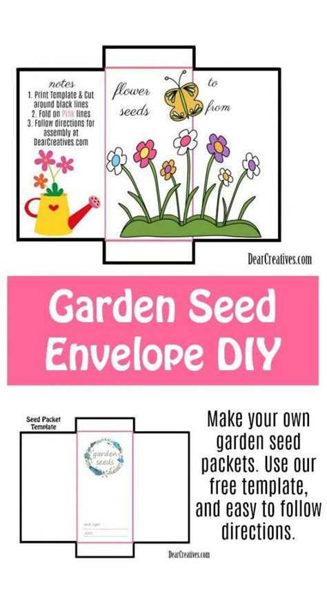seed packet template  printable  diy   gardening seeds