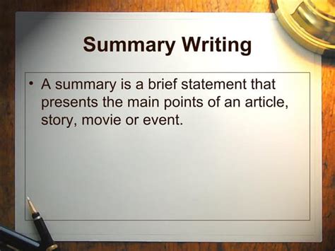 writing  effective summary