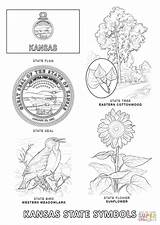 Kansas Coloring State Pages Symbols Flages Printable Seal Drawing Clip Library Popular sketch template