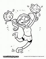Cheerleader Pages Drawing Cheerleading Coloring Color Printable Kids Cheer Clipart Line Books Library Popular Choose Board sketch template