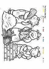 Pigs Three Little True Story Number Color Worksheet Worksheets Preview Tales sketch template